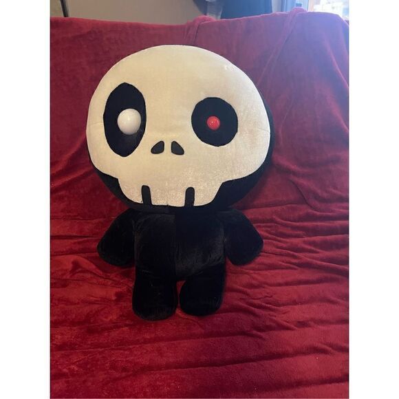CRACK & BONKY Skeleton Large 18” Plush One RED Eye - Picture 1 of 4